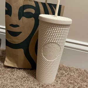 Starbucks Matte White Studded
